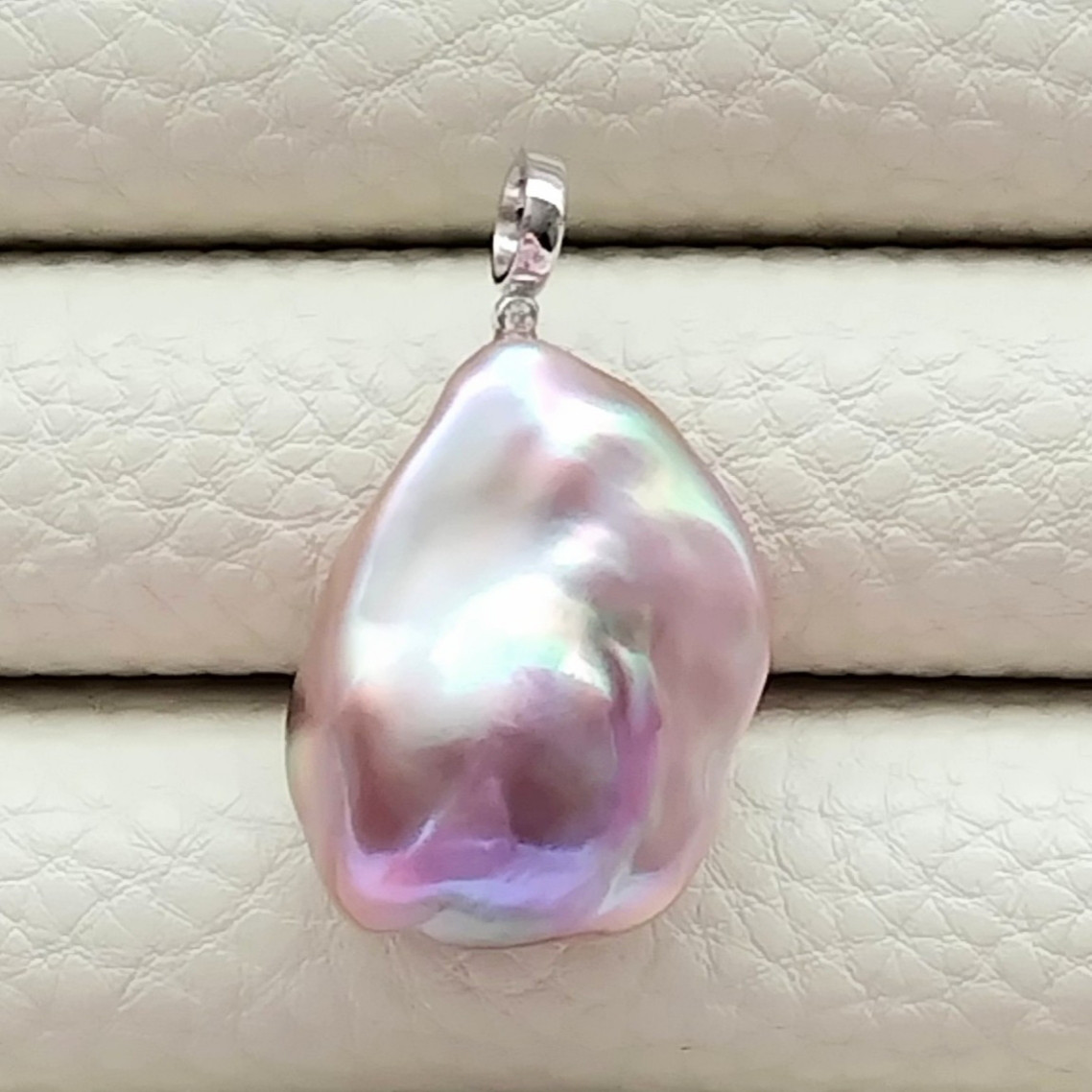 【虹色】1点物淡水真珠　本真珠　オイスターパール　バロックパール　ペンダントトップ　S925　SV