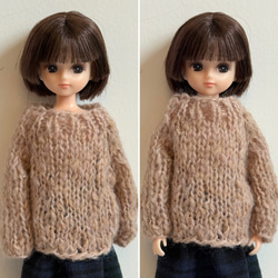 リカちゃん 2way 縄編み アラン カーディガン セーター ブライス