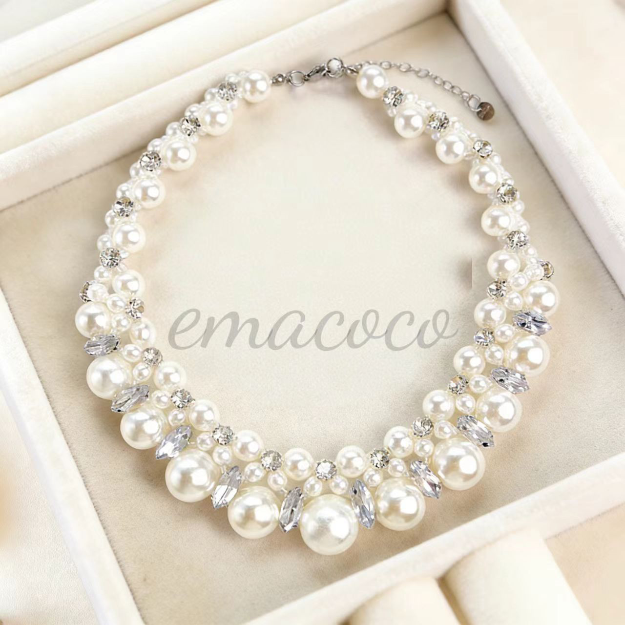 ＊星夜真珠＊ブライダル ティアラ ネックレス ピアス 3点セット パールアクセサリー 結婚式 前撮りR60122