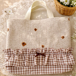 花刺繍　入園入学　サブバッグ ヌビキルト 14【sample】トートバッグ NEW】ヌビバッグ サブバッグ トートバッグ キルティング バッグ イブル 手提げ・レッスンバッグ・入園グッズ