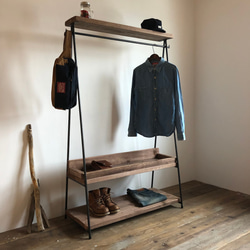 数量限定 HR-2D-EL 大きなハンガーラック 大型 特大 2段 アイアン