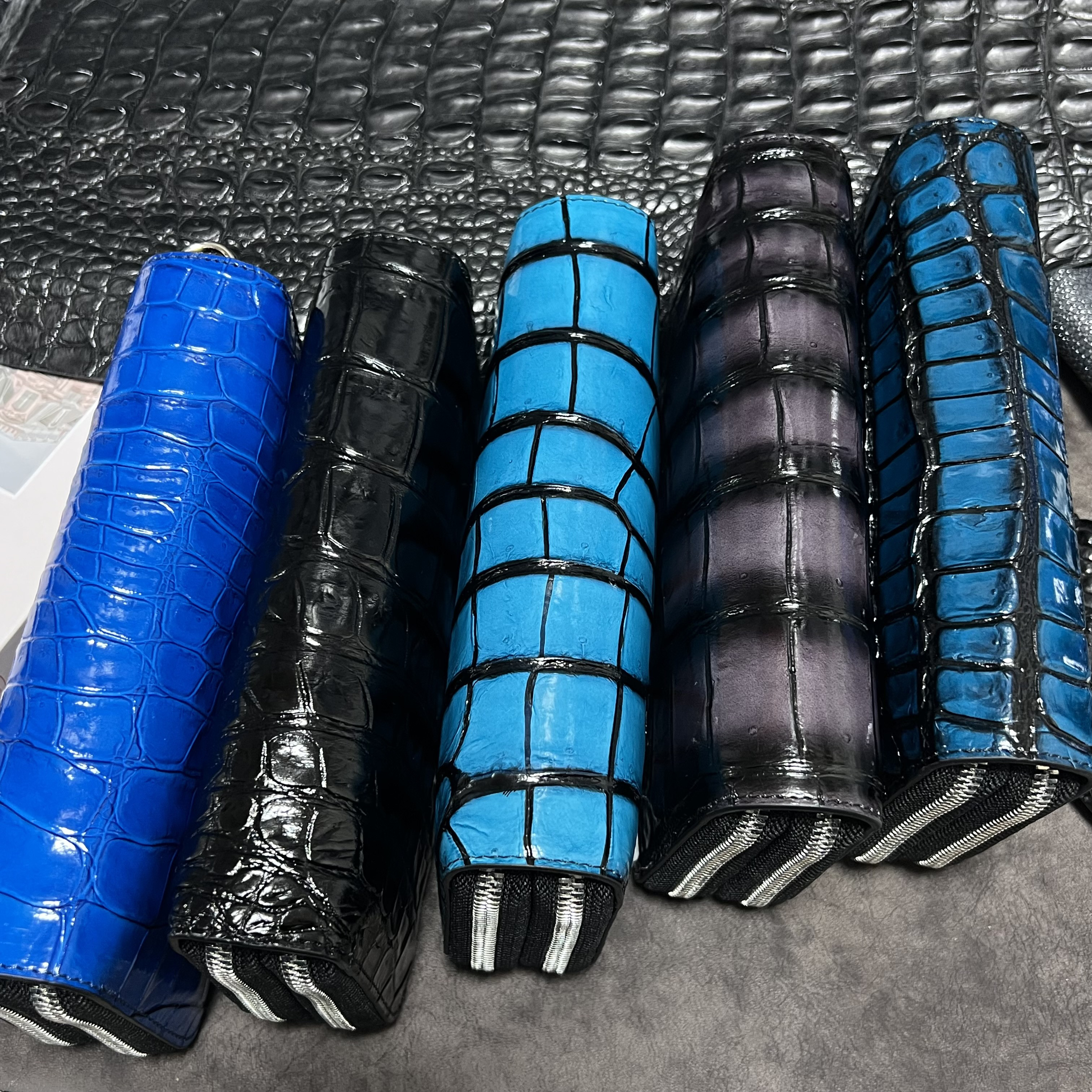 色選択　新品　クロコダイル メンズ ラウンドファスナー ワニ革 鰐 本革　長財布　ダブルファスナー