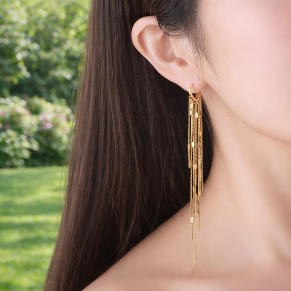 綺麗に揺れる★流星の尾のピアス★サージカルステンレス　～流星の尾 2枚目の画像