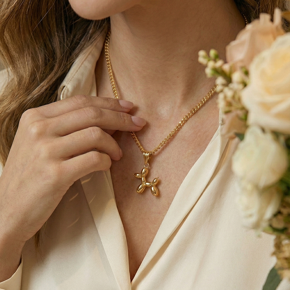 バルーンドッグ・ネックレス / 風船の犬 (sv925)