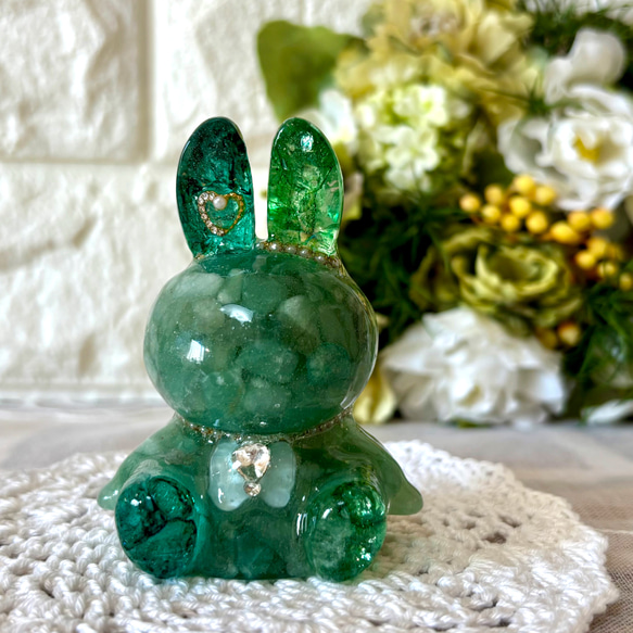ちょこんとうさぎのオルゴナイト 〜癒しのグリーン〜 その他インテリア