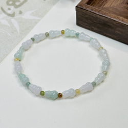 ミャンマーA貨翡翠 本翡翠ジェイド 氷種の白月光翡翠 ブレスレット