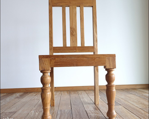 オールドチーク無垢材 ダイニングチェアNA 椅子 古材 イス 手作り