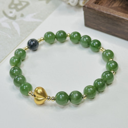 ミャンマーA貨翡翠 本翡翠ジェイド 氷種の白月光翡翠 ブレスレット