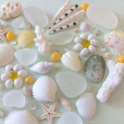 シーグラスアート〈ハート〉 その他インテリア雑貨 manata 通販