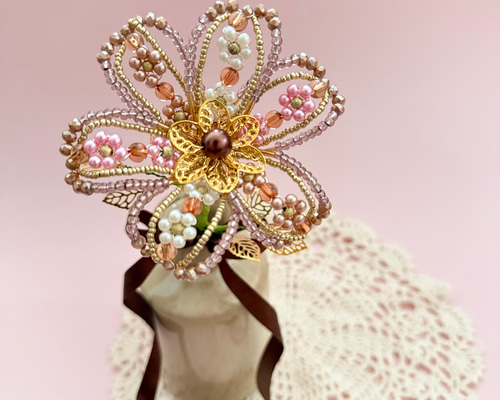 ビーズフラワー 一輪挿し（バレンタイン） アートフラワー FLOWACCA