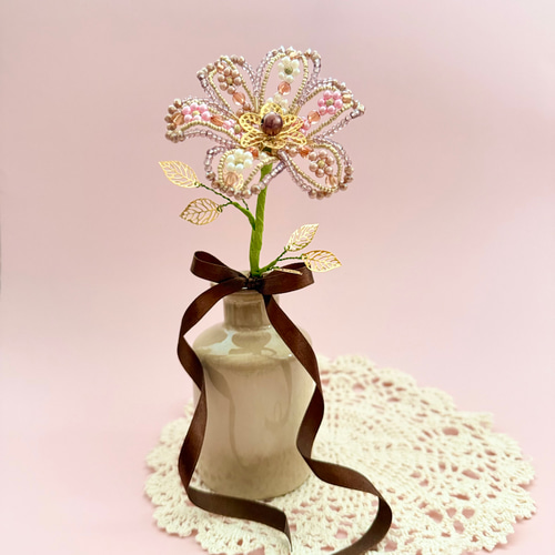 ビーズフラワー 一輪挿し（バレンタイン） アートフラワー FLOWACCA