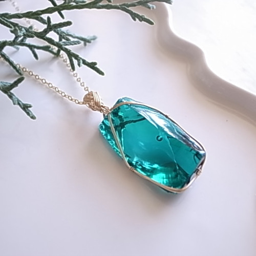 セドナジュエリー　アンダラクリスタル　ペンダントTOP ユニセックス シエラネバダ産アンダラクリスタル☆宝石質~Gem Celestial Sapphire