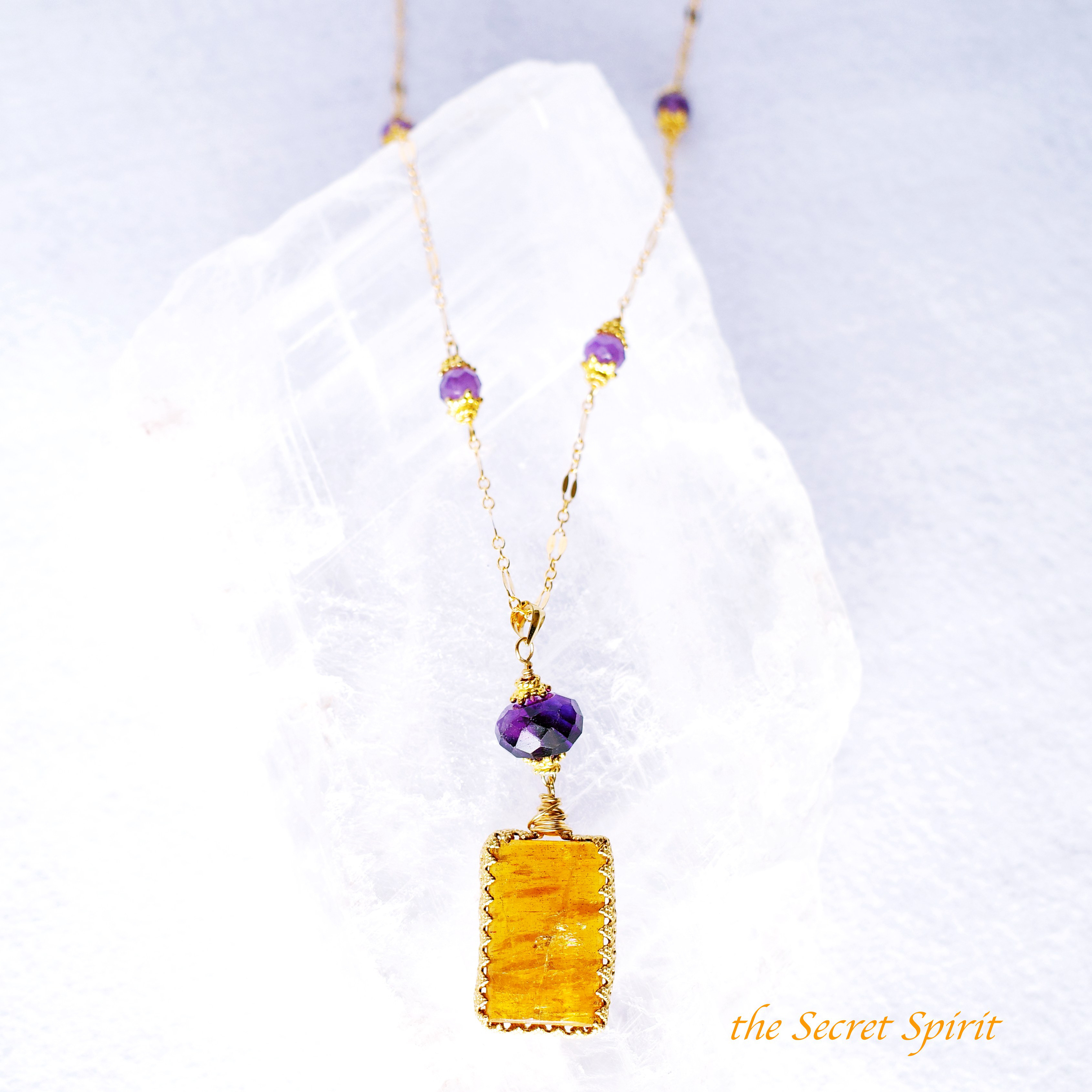 【意識的な目的を具現化させる】ヘリオドール 14Kgfネックレス