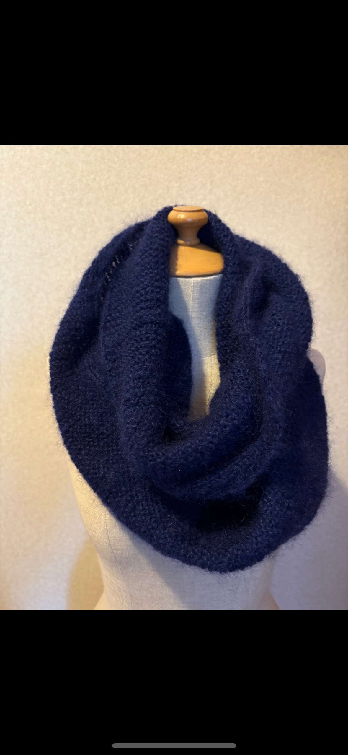 濃青のロングスヌード、一点物