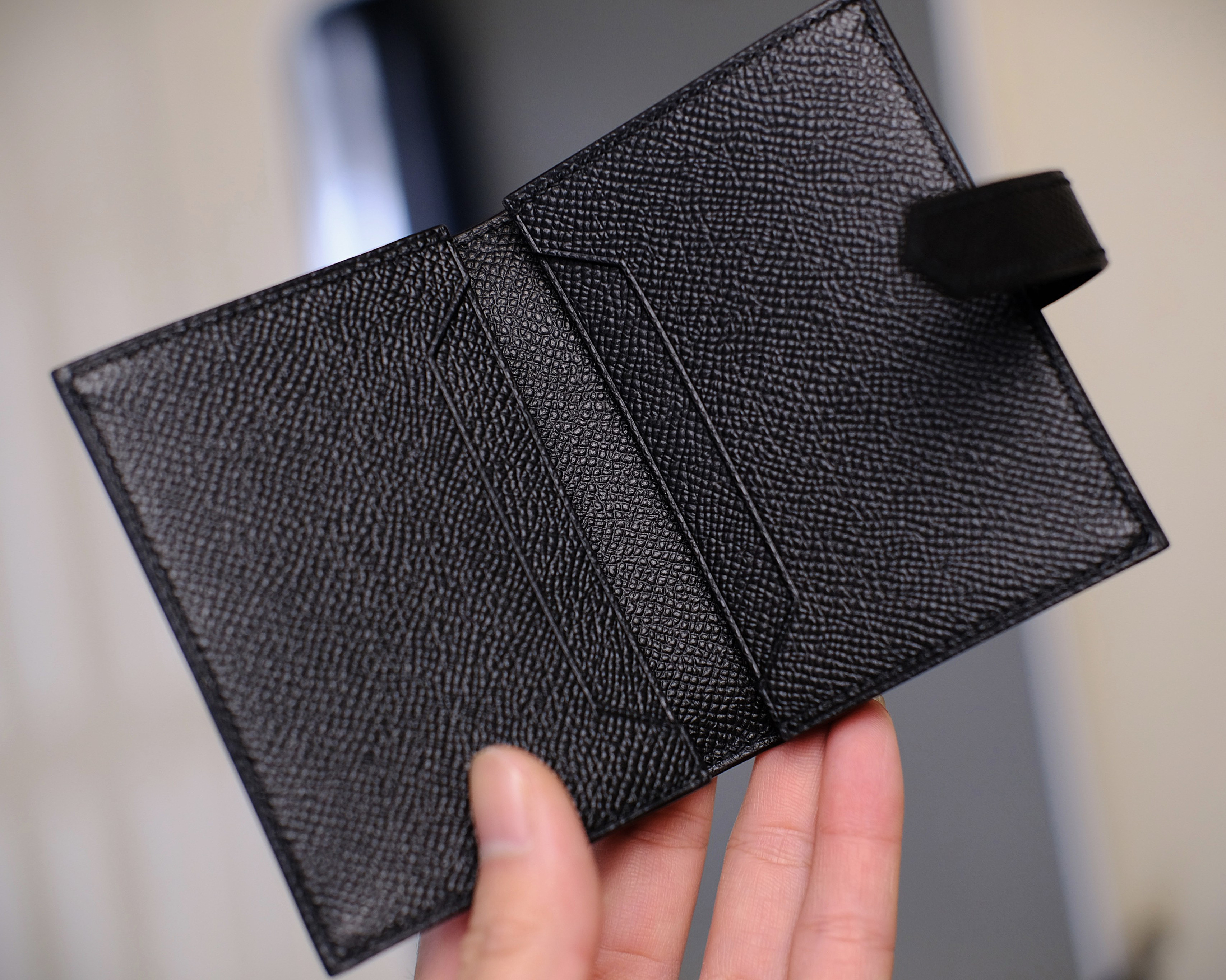 名刺入れ　カードケース　黒　【総手縫い】
