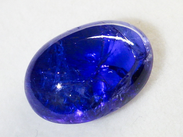 ★天然タンザナイト★10.0ct/15.0mm★天然石黝簾石ゾイサイト★オーバルシェイプ★カボションルース裸石宝石GEM