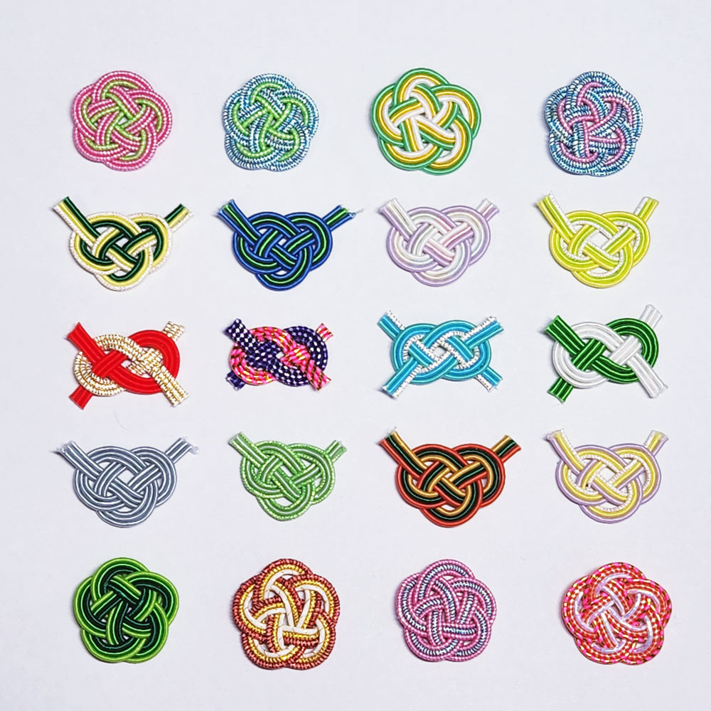 【大量購入用】幸せを結ぶ水引フレークセット（おまかせカラー）／5セット50個セット～／梅結び・あわじ結び・だきあわじ結び