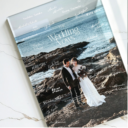寄せ書きアクリル結婚証明書 送料無料 フォトウェディング ウェルカム