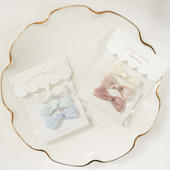 ゴムに変更可♡】リボンヘアクリップmini 3個セット キッズヘア