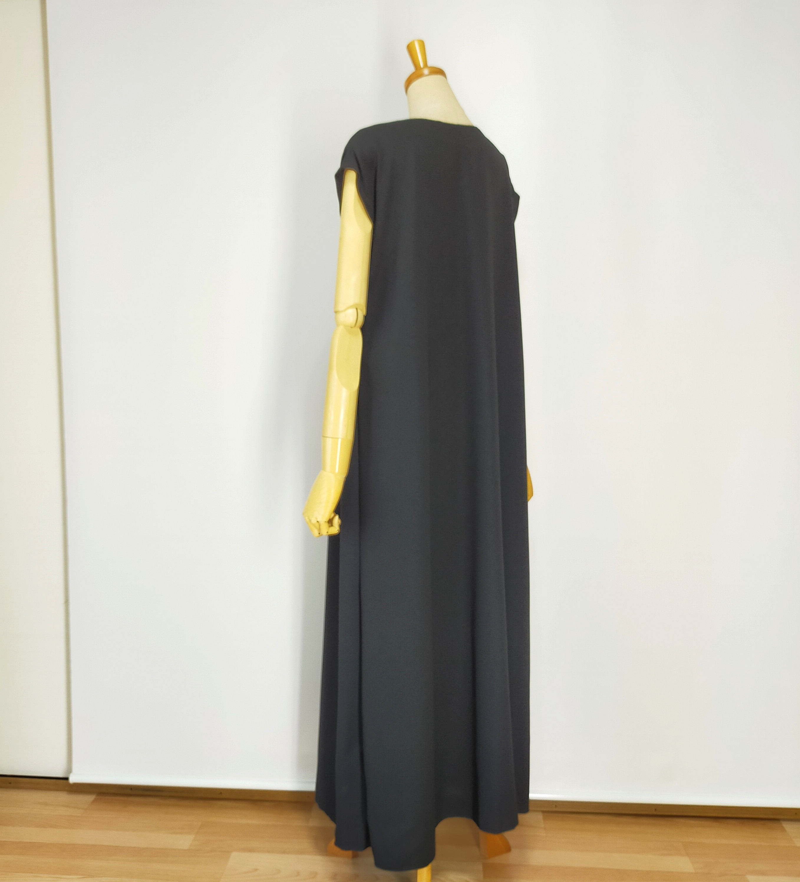 ⁂受注製作*ブラックフォーマル*アンサンブル*フレンチワンピ+ボレロ*黒ジョーゼット*裏付き*卒業式*M〜L*送料無料㊳