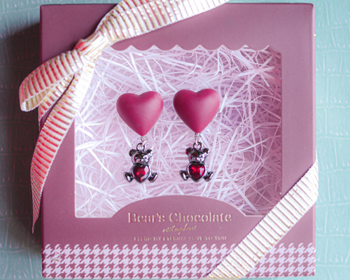 Bitter sweet ❤️ 」イヤリング/ピアス*ハート.くま.チョコ