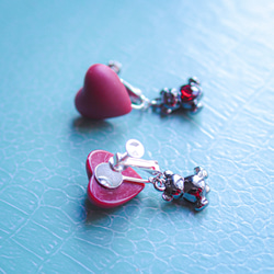 「 Bitter sweet ❤️ 」イヤリング/ピアス*ハート.くま.チョコ.バレンタインデー.ビジュー.キラキラ* 8枚目の画像