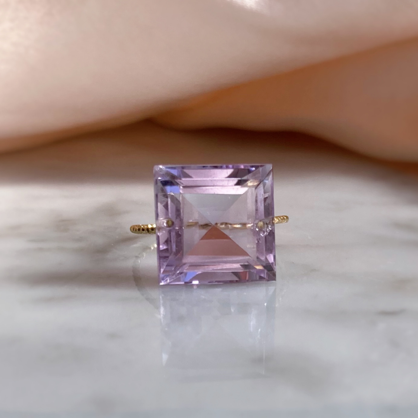 Prana candy gem ✴︎大粒ローズドフランスアメジスト✴︎k14gfリング