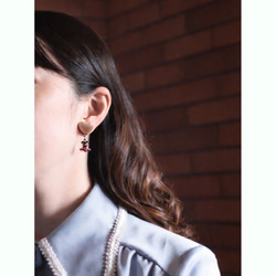 「  Bitter sweet 」イヤリング/ピアス*ハート.くま.チョコレート.バレンタイン.ビジュー.チャーム* 2枚目の画像