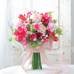 爽やか紫陽花ブーケ ウェディングブーケ ブートニアセット ブーケ