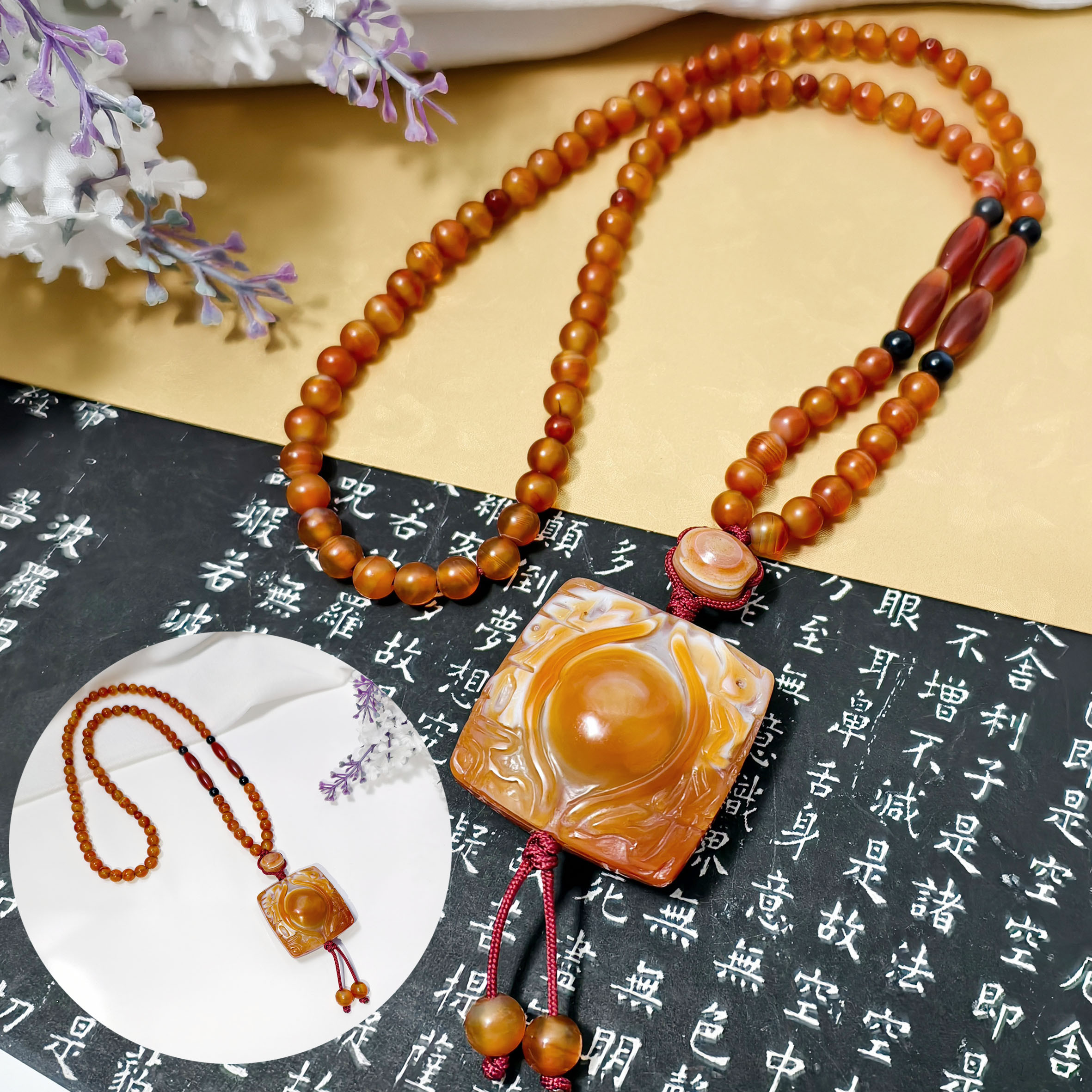 ✦❀ 新年をお迎えください | 宝石 50% オフ ❀✦ 金剛杵珠、瑪瑙手形、富神マントラ、神眼（3スタイル）が付いた限定版ネッ