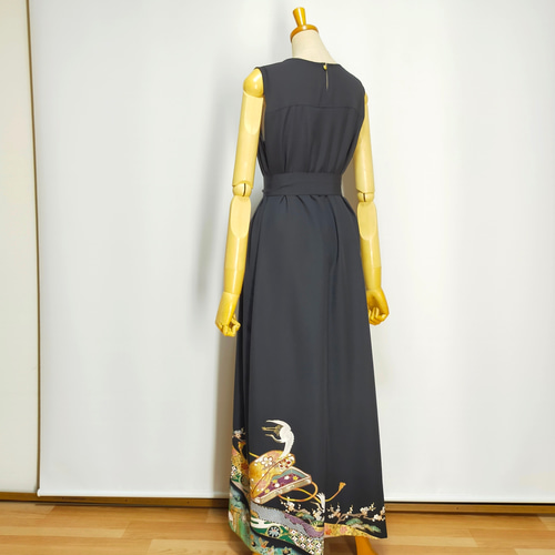 受注製作*黒留袖アンサンブル*ノースリーブワンピース+ボレロ*着物