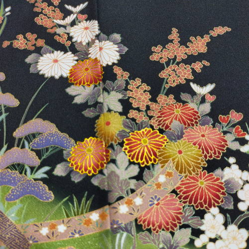 受注製作*黒留袖アンサンブル*ノースリーブワンピース+ボレロ*着物