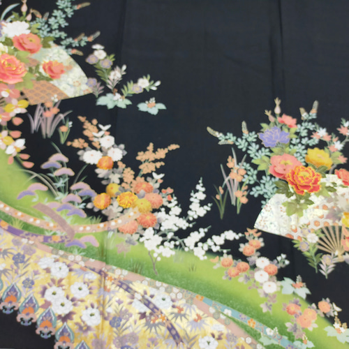 受注製作*黒留袖アンサンブル*ノースリーブワンピース+ボレロ*着物