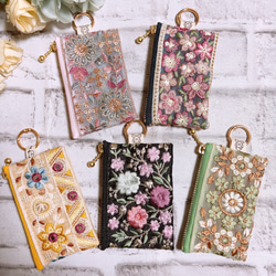 インド刺繍リボン ポーチ マルチポーチ ハンドメイド ミニポーチ