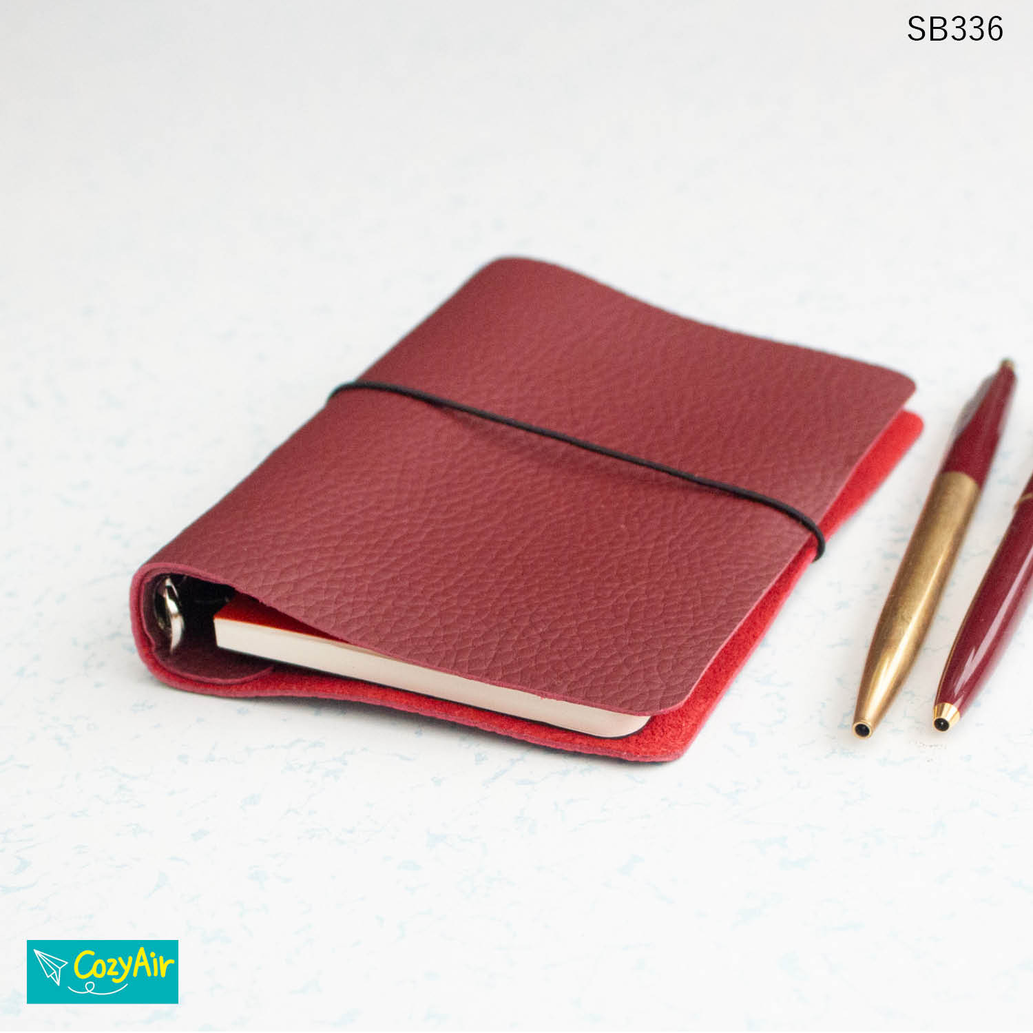 SB336 薄さを追求したミニ6サイズ 1枚革 M6 システム手帳  リング径13mm ペンフォルダー付