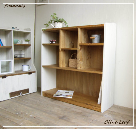 ※送料がかなり安くなりました！★オーダー可！●幅広デザインラック●シャビーブラウン天然木無垢材ナチュラル●受注製作