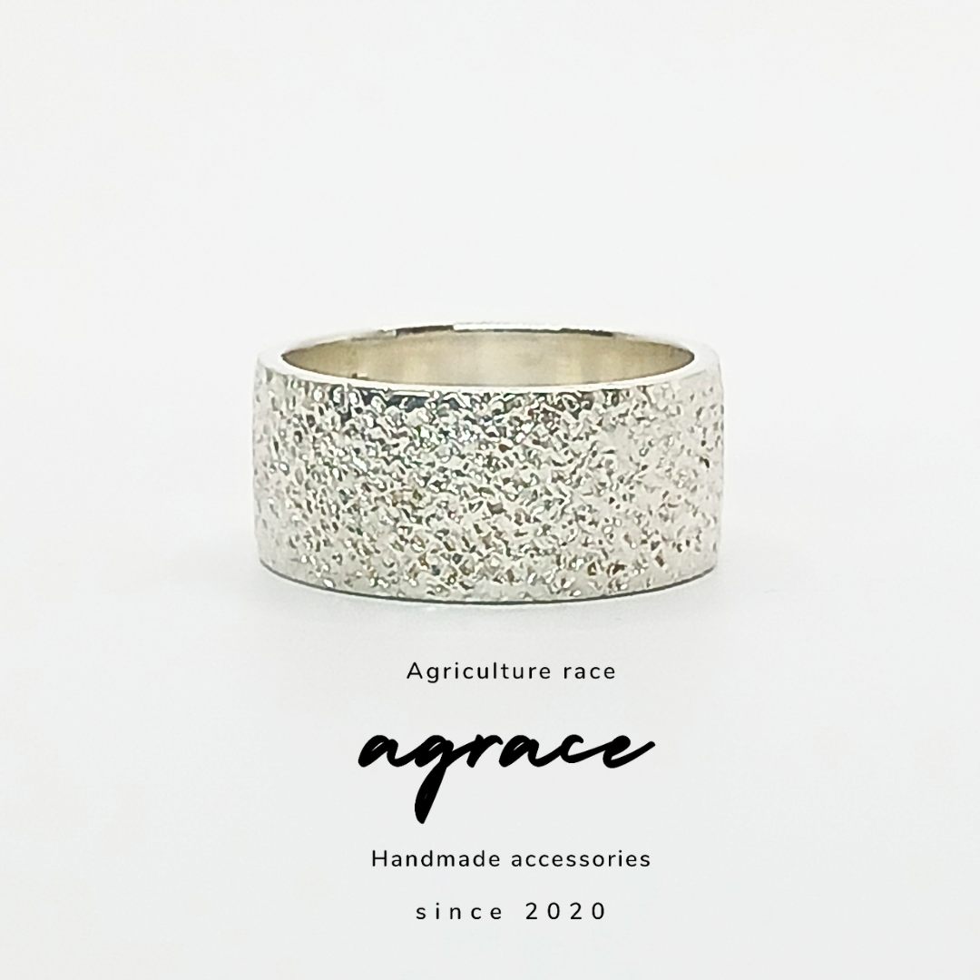 【10mm幅】silver950 槌目リング 朝日に照らされた水面｜幅広・平打ち・ユニセックス