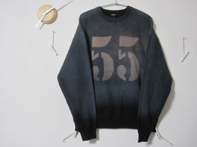 1点　ニットトレーナー　ラージナンバー【55】スモーキーブラック　　トレーナー／ジャージ／ロンT／スウェット