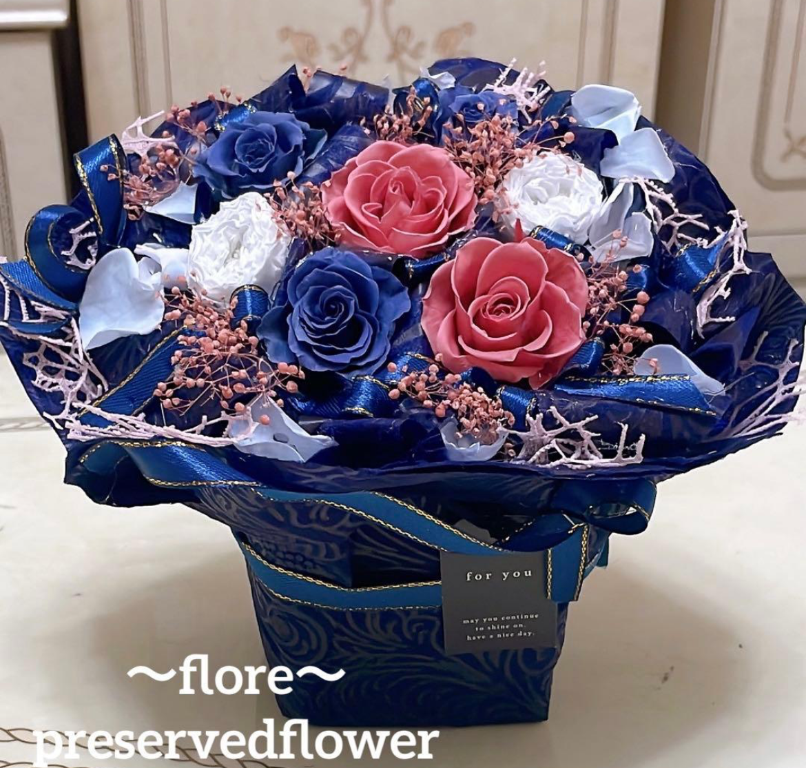 【送料無料、ラッピング込み】✨大人気のミックスバラプリザーブド✨花束アレンジ✨ラッピングのまま飾れますよ✨