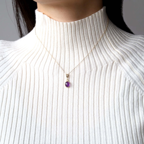 ❇️アメジスト❇️チャーム(カボション) アフリカ産 宝石質 アメジスト（カボションカット）ネックレスチャーム