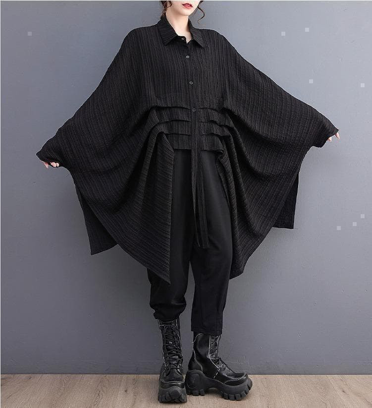 新品 大きいサイズ ゆったり チュニック シャツ ブラウス 緑 春 秋　アシメg