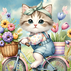 オリジナル 生地 ブロックデザイン ハンドメイド素材 パネル生地 猫