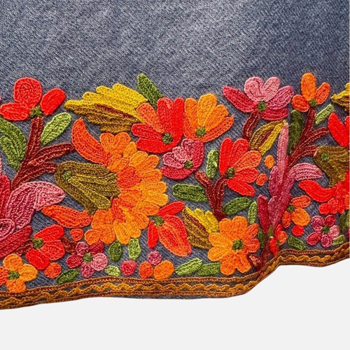 コート 秋 メリノウール×シルク刺繍 インド製 伝統工芸 手刺繍 ライト