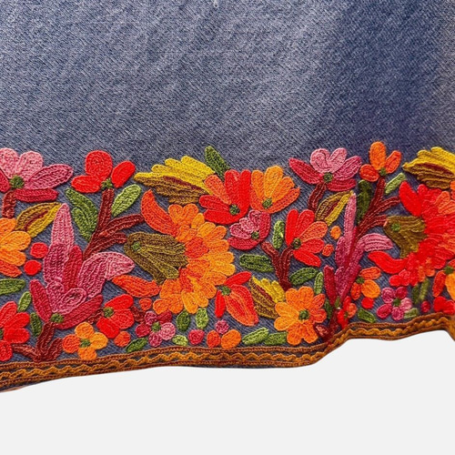 コート 秋 メリノウール×シルク刺繍 インド製 伝統工芸 手刺繍 ライト