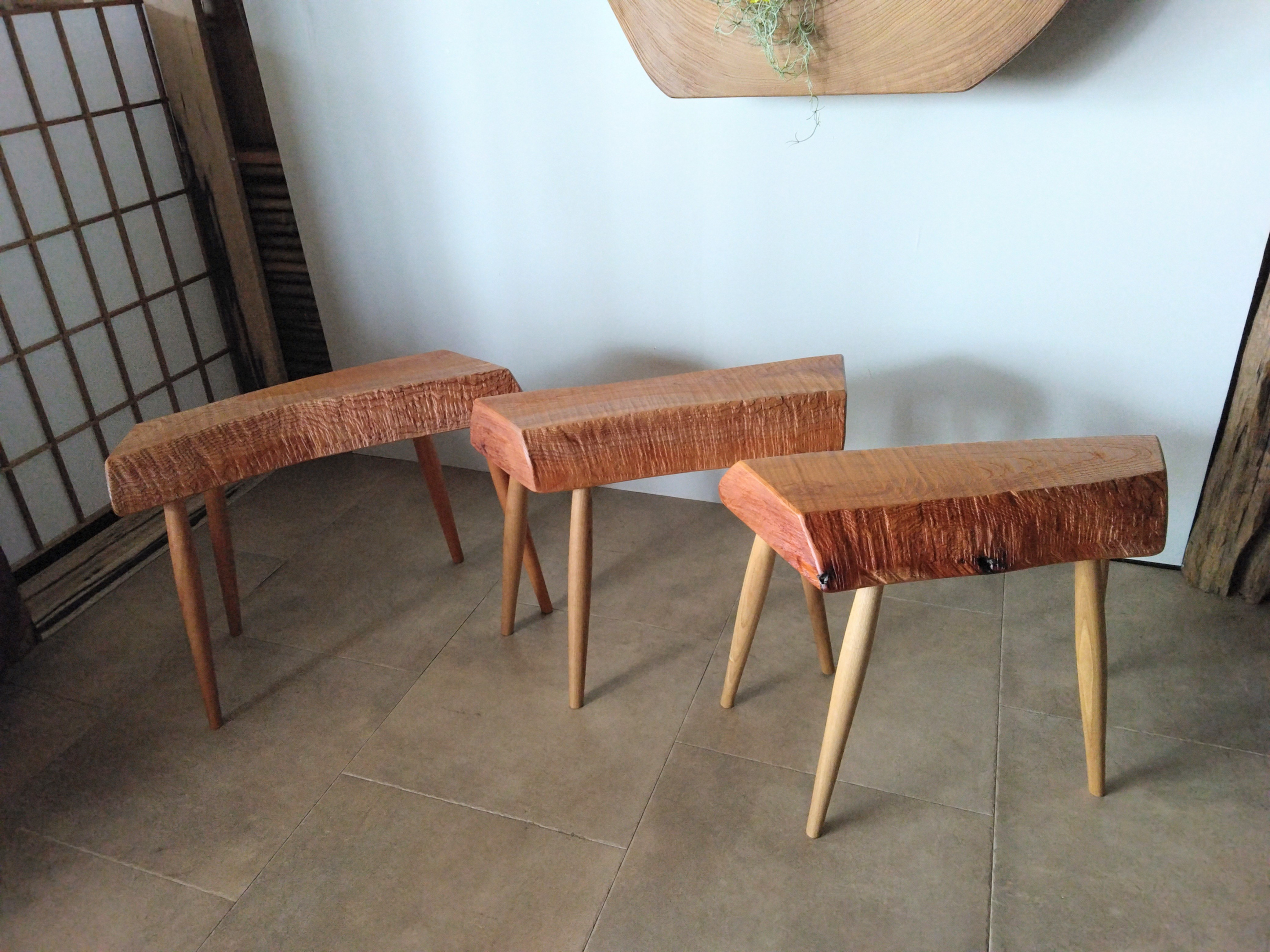 自然木のベンチ ③　　スツール・サイドテーブル・ディスプレイ