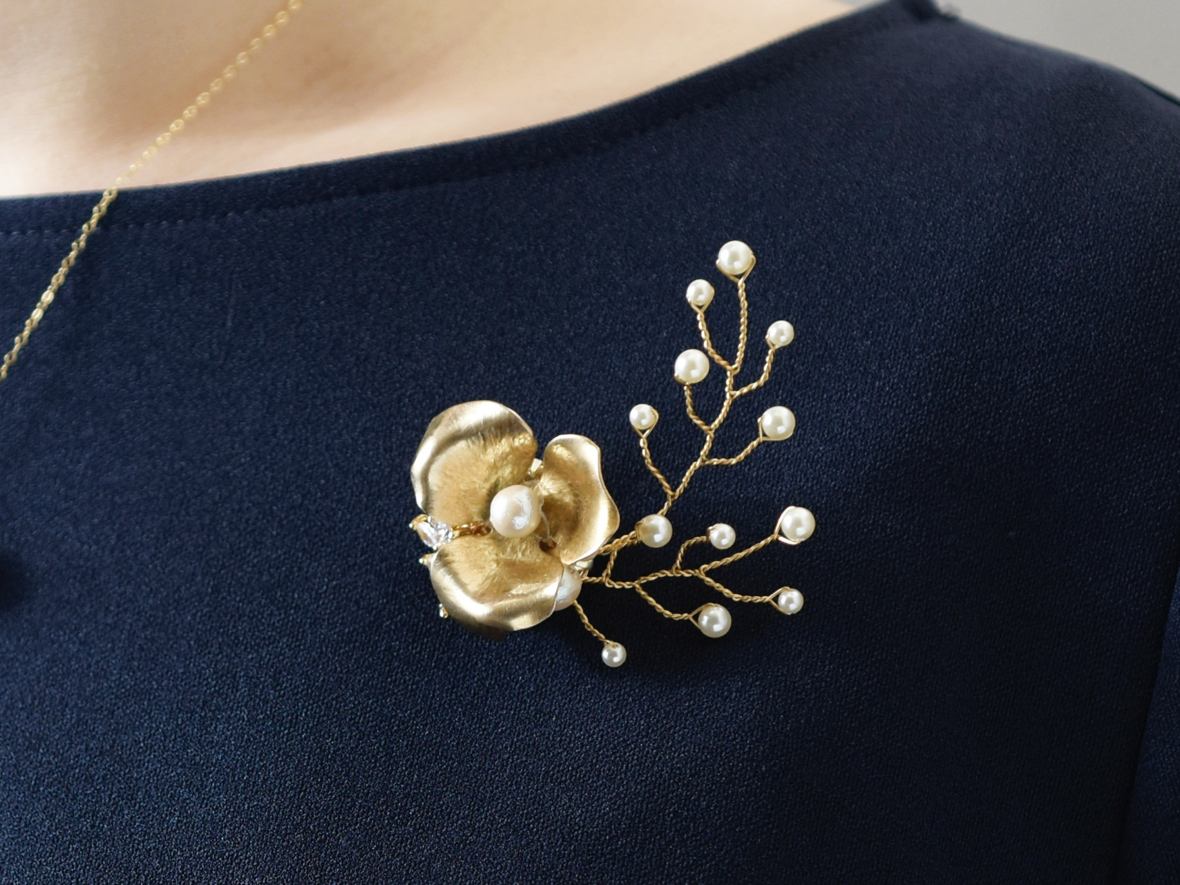 【 ブローチ 】選べる パール 真鍮 お花 霞草 ( 卒園式 卒業式 入園式 入学式 大人フォーマル2026 )