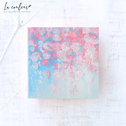 原画】抽象画 虹と雨 約273×220mm（F3サイズ）送料無料 絵画 La