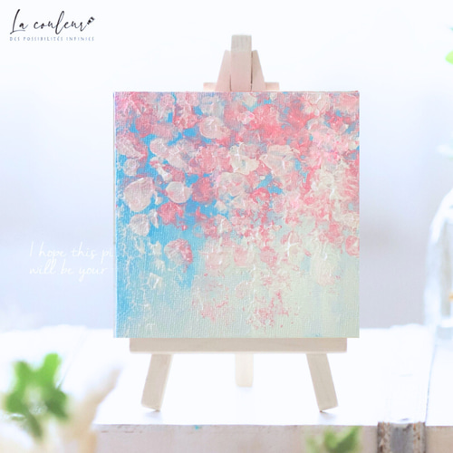 受注制作】【原画】桜 キャンバス 絵画 ましかく 10cm角 送料無料 絵画