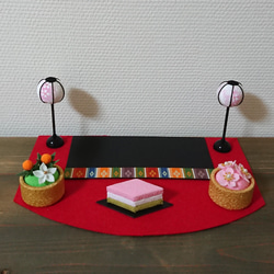 ミニ座布団 置物用 金彩菱形 7cm角 4枚セット ハンドメイド ミニチュア