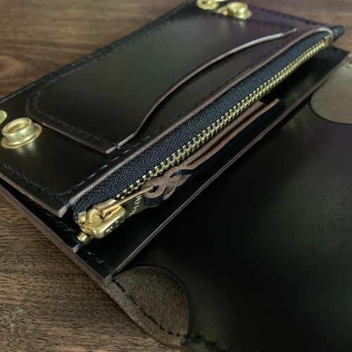 トラッカーウォレット ミドル クロムエクセル lefty仕様 二つ折り財布